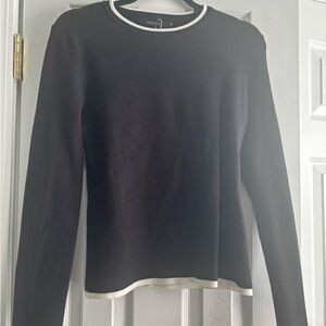 Zara Black Sweater with Ivory Trim